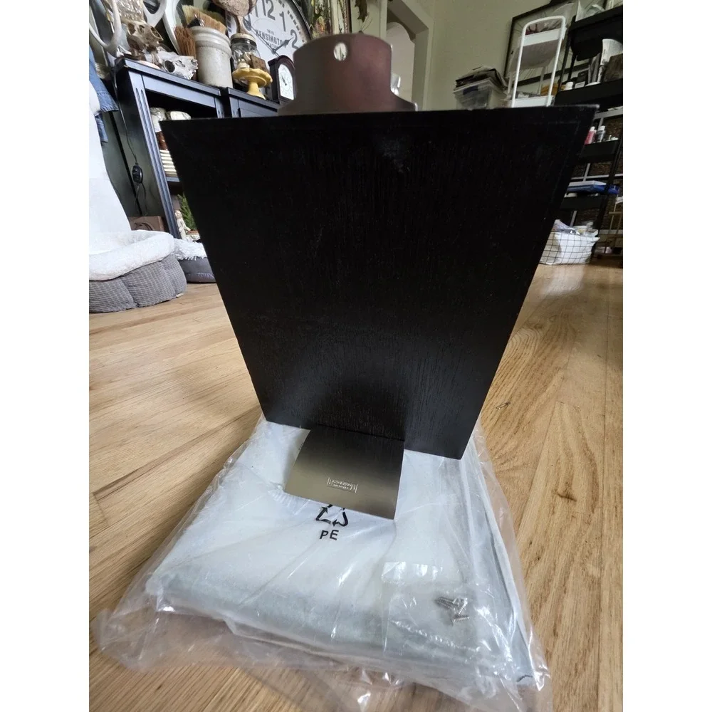 Pair New Restoration Hardware Clipboard Desk Photo Frames Black Wood 4